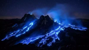 Blue Volcanoes: Why Sulfur Fires Glow at Night